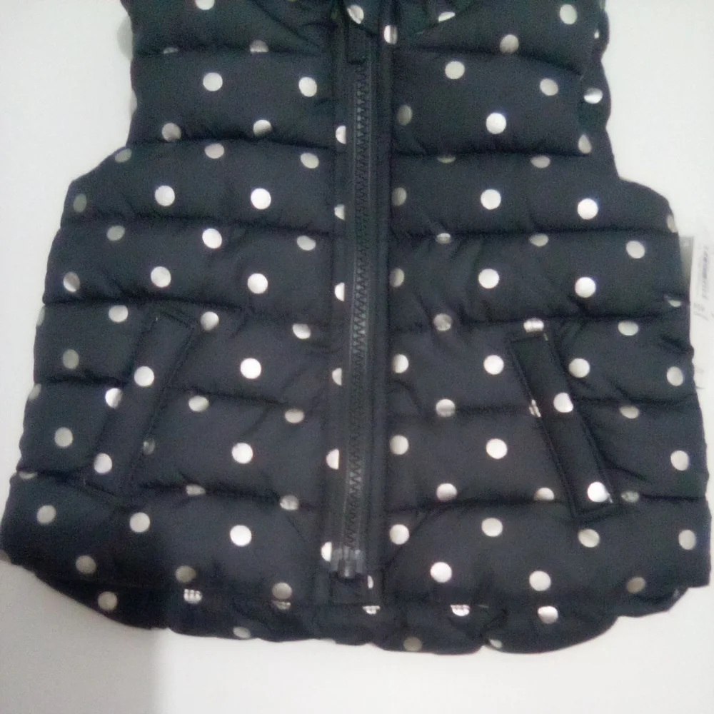 Old Navy Kids Polka Dot Puff Vest Jacket Size 6-12 M Outdoor